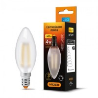 Лампа светодиодная VIDEX Filament C37FMD 4W E14 4100K 220V диммерная (24558)