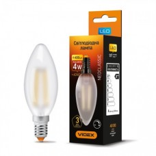 Лампа светодиодная VIDEX Filament C37FMD 4W E14 4100K 220V диммерная (24558)
