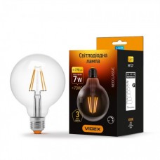 Лампа светодиодная VIDEX Filament G95FD 7W E27 4100K 220V диммерная (24313)