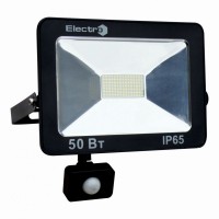 Прожектор светодиодный ElectrO EL-SMD-01-S 50Вт с датчиком движения 180-260В 6400K 4000Lm (EL01S50)