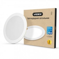 Светильник светодиодный встраиваемый VIDEX круглый 24W 5000K 220V  (24882)