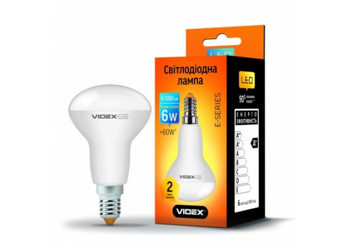 Лампа светодиодная VIDEX R50e 6W E14 3000K 220V (24140)