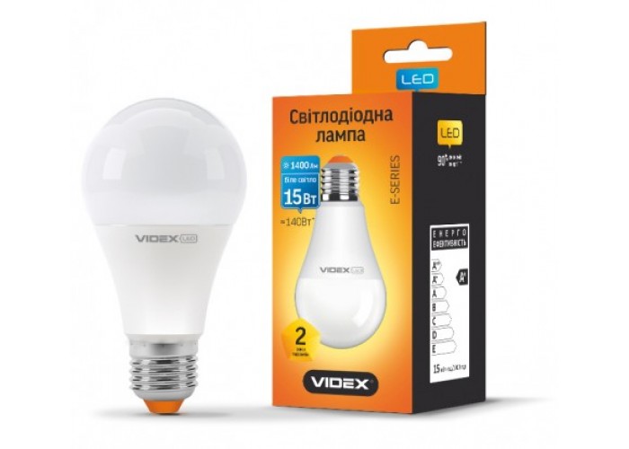 Лампа светодиодная VIDEX A65e 15W E27 4100K 220V (23884)