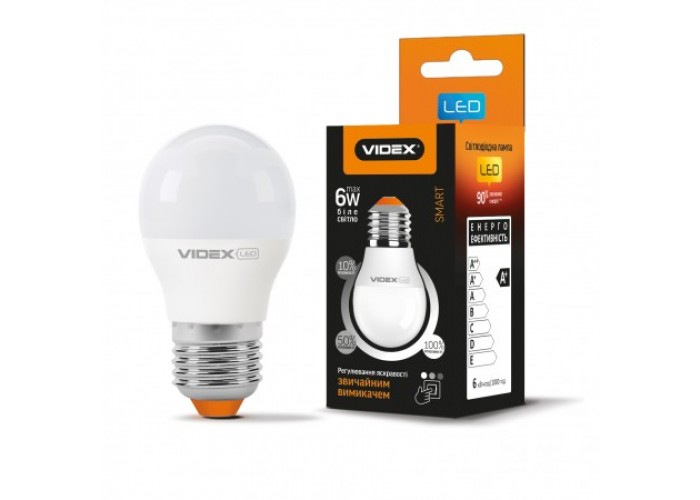 Лампа светодиодная VIDEX SMART Series G45eD3 6W E27 4100K 220V (24418)