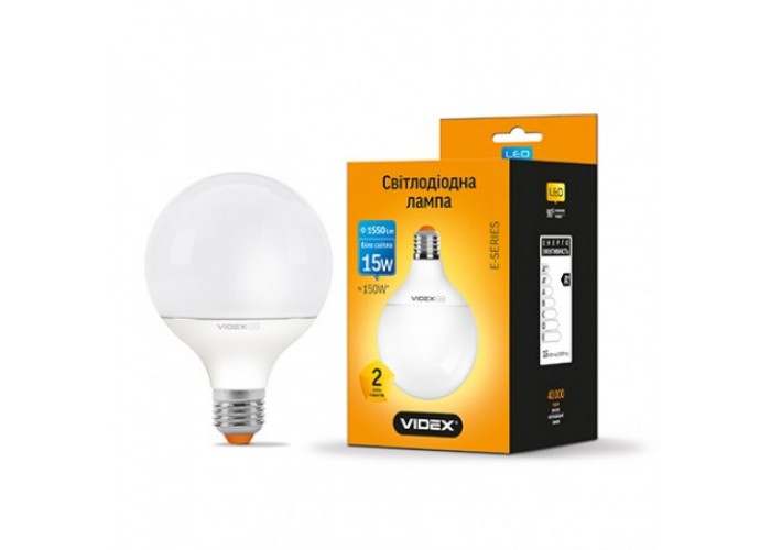 Лампа светодиодная VIDEX  G95e 15W E27 4100K 220V (24865)