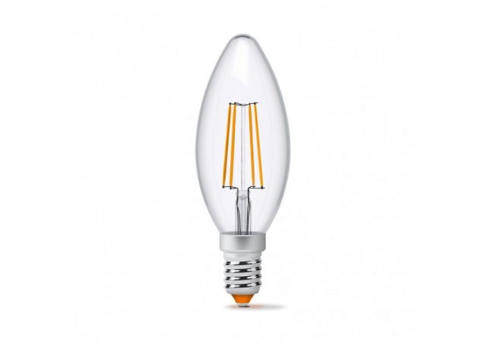 Лампа светодиодная VIDEX Filament C37F 4W E14 4100K 220V (23680)