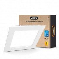 Светильник светодиодный встраиваемый VIDEX квадрат 9W 5000K 220V (24072)