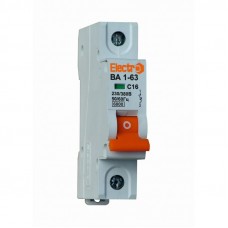Автоматический выключатель ElectrO ВА63-100 1 полюс 100A 6кА х-ка C (60VA100С1100)