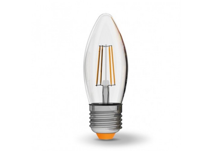Лампа светодиодная VIDEX Filament C37F 4W E27 4100K 220V (23681)