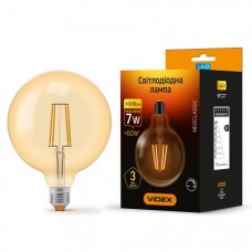 Лампа светодиодная VIDEX Filament G125FAD 7W E27 2200K 220V диммерная (24561)