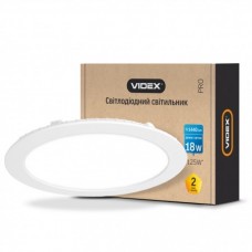 Светильник светодиодный встраиваемый VIDEX круглый 18W 5000K 220V  (24070)