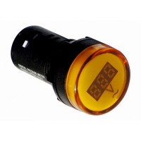 Вольтметр - индикатор ElectrO AD22V LED матрица 22mm желтый 12В - 500В АС (AD22VY)