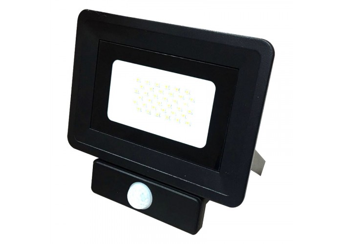 Прожектор светодиодный Biom BLACK SENSOR S4-SMD-30-Slim 220В 30Вт  холодный белый  (10027)