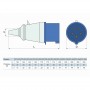 Вилка ElectrO РС -034 3 полюса +PE 63А 400В IP54 (PC034)