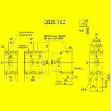 Промышленный автоматический выключатель ETI ETIBREAK EB2S 160/3LF (4671808)