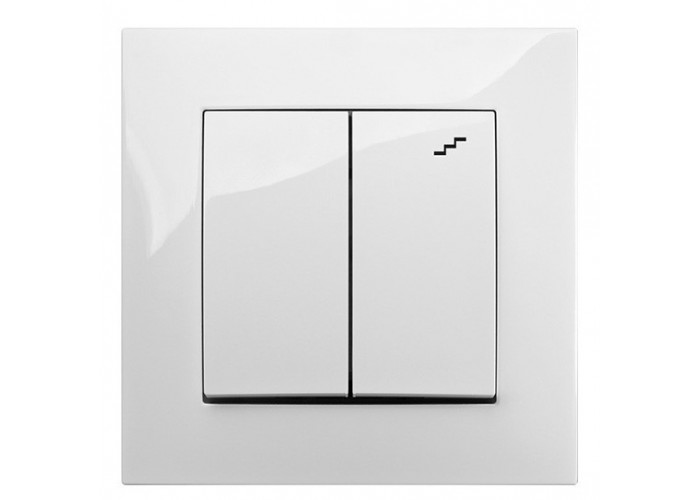 Двухклавишный проходной выключатель Elektro-Plast Carla 1718-10 (белый)