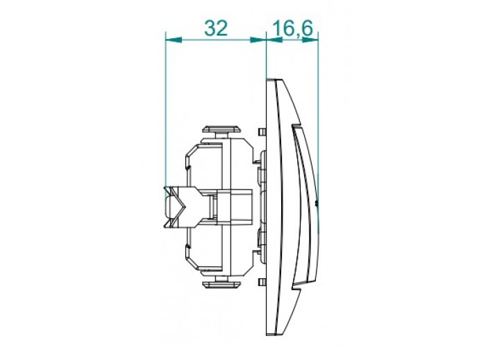 Одноклавишный проходной выключатель Elektro-Plast Carla 1725-10 с подсветкой (белый)