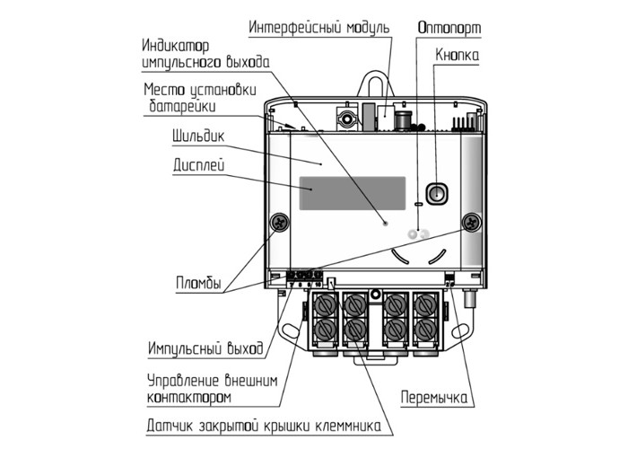 Электро-счётчик MTX1A10.DF.2L0-PO4 (PLC+реле+датчик магн.поля) Teletec