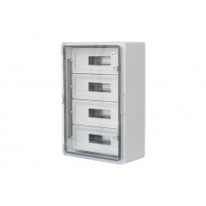 Шкаф ударопрочный модульный ABS 400x600x200, 15x4 модулей,с прозрачной дверцей, IP65
