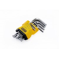 Набор шестигранников 1,5, 2, 2,5, 3, 4, 5, 6, 8, 10 коротких CrV (9шт) СИЛА