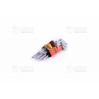 Набор торцевых ключей Torx T10, T15, T20, T25, T27, T30, T40, T45, T50 коротких CrV (9шт) СИЛА