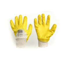 Перчатки с нитриловым покрытием р10 (желтые без хеддера) СИЛА