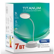 Настольная LED лампа Videx Titanum DC3 TLTF-022W 7W 3000-6500K USB серая TLTF-022G