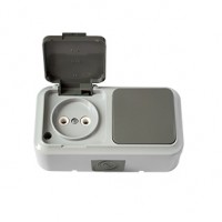Вимикач 1-й + розетка Bylectrica Пралеска Аква IP54 В-РЦ-653 (03) 000000455