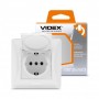 Розетка Videx Binera біла 1ая із заземленням і кришкою VF-BNSK1GС-W