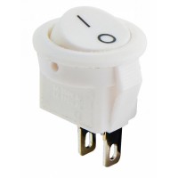 Кнопка кругла Biom on/off SB-08W 220V/12V 3A/6A біла 21031
