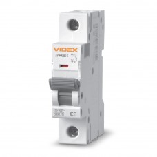 Автоматичний вимикач Videx RESIST RS6 1п 6А З 6кА VF-RS6-AV1C06